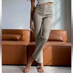 ARITZIA Wilfred The Melina High Waisted Vegan Leather Pants Size 2 Taupe